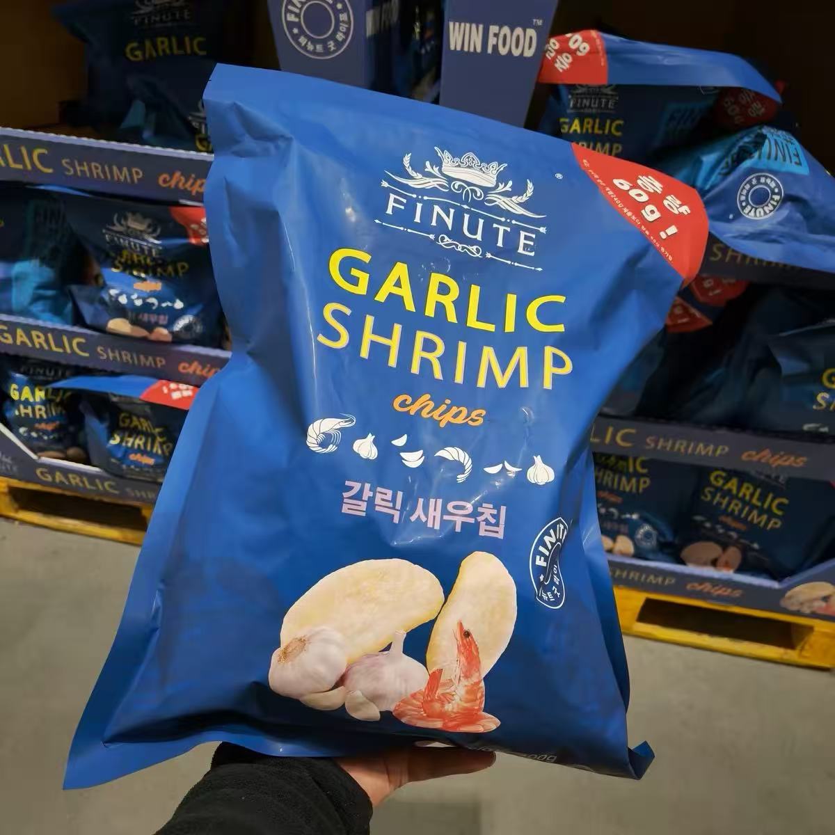 山姆FINUTE蒜味虾片特大包装薯片香脆零食正品会员代购官方旗舰店
