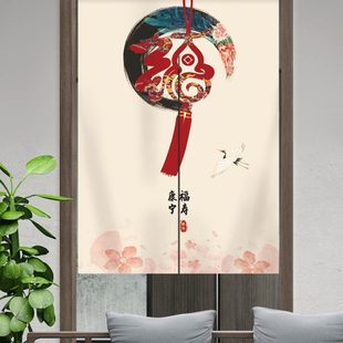 遮挡布短门帘隔断帘免打孔卧室卫生间家用挂钩厕所帘子厨房帘半帘