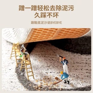 创意外卖地垫进门脚垫家用玄关大门口丝圈地毯可裁剪耐脏防滑垫子