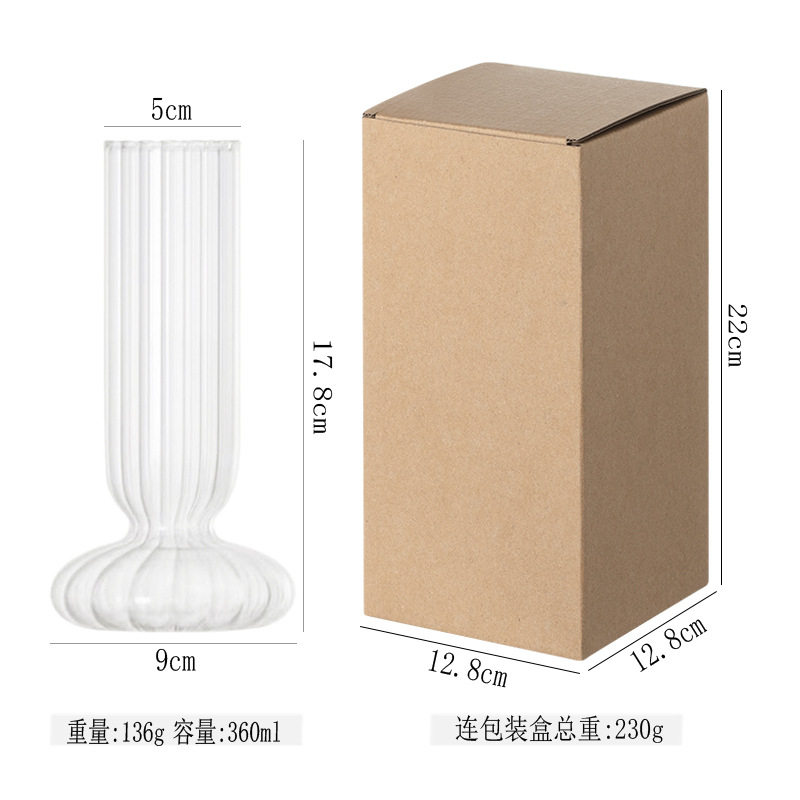 特色创意玻璃花瓶手工意大利风格立体带花瓣轻奢装饰摆件