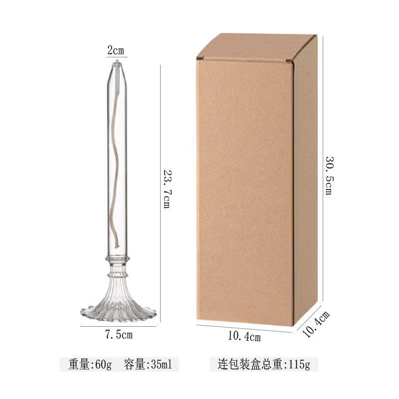 创意玻璃烛台欧式油灯玻璃灯芯简约浪漫蜡烛光晚餐透明摆件装饰