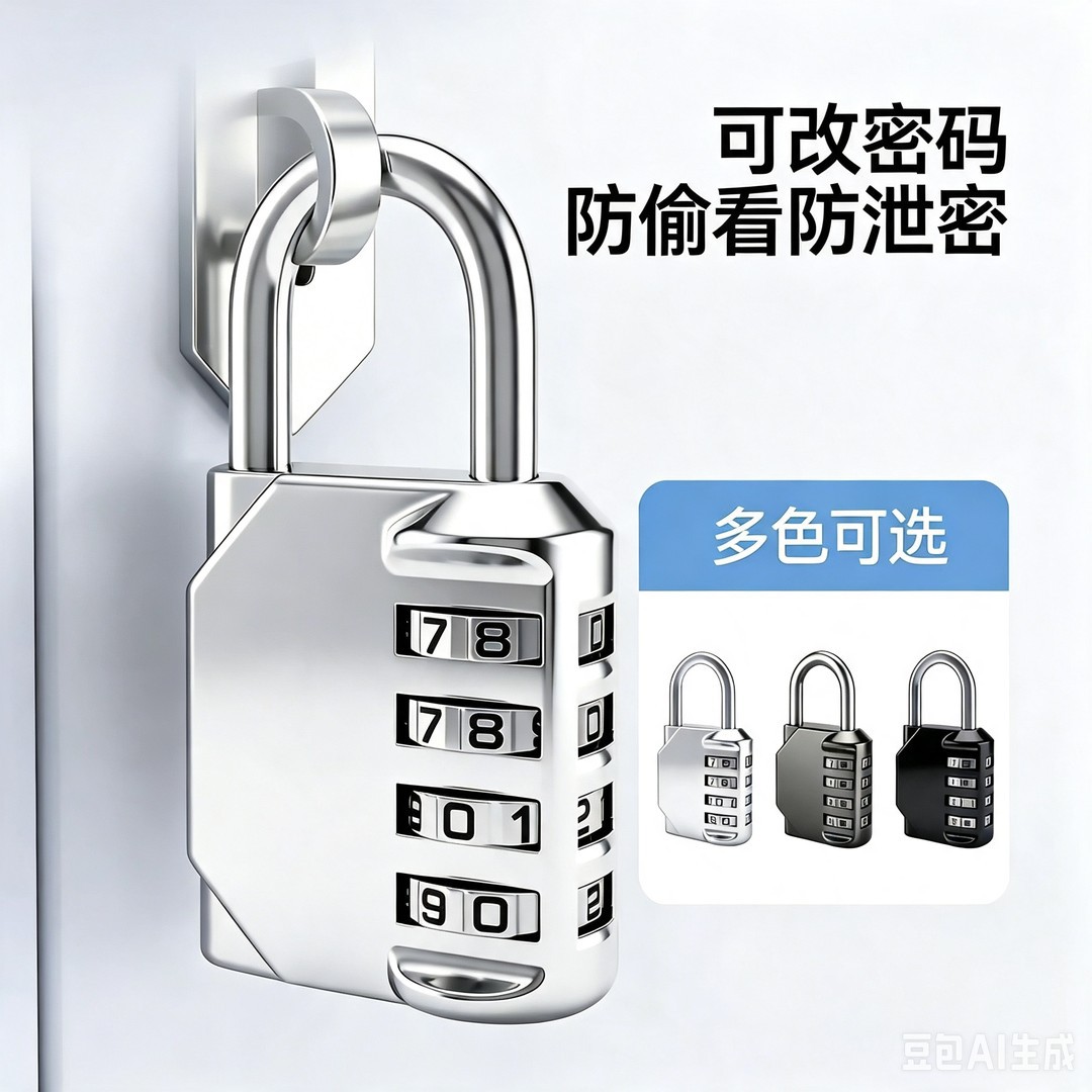 防锈锌合金小型密码挂锁 三四位数字密码锁 行李箱抽屉储物箱