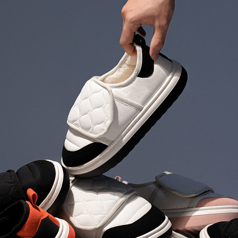 亚束秋冬季保暖简约棉拖鞋