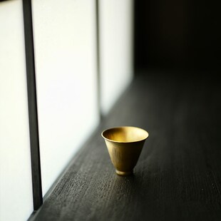 太初莲花堂金釉黑金陶泥品茗杯松风舍斗笠茶杯主人杯功夫茶具客杯