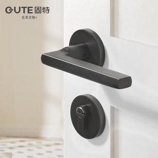 固特室内铜门锁卧室房门分体锁现代简约家用黄铜木门锁具通用型
