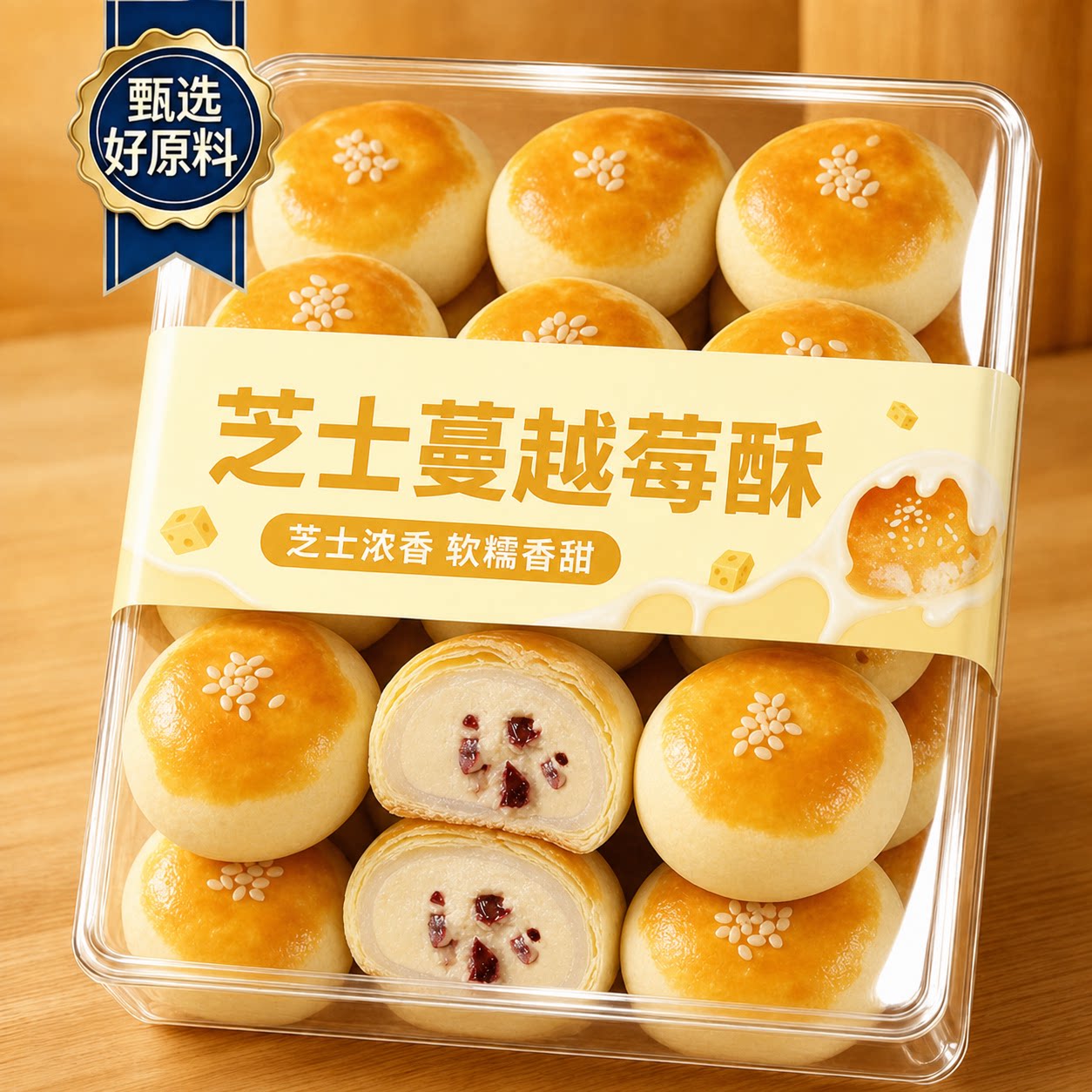 正宗芝士蔓越莓酥中秋月饼送礼蛋黄酥早餐糕点心办公室下午茶零食