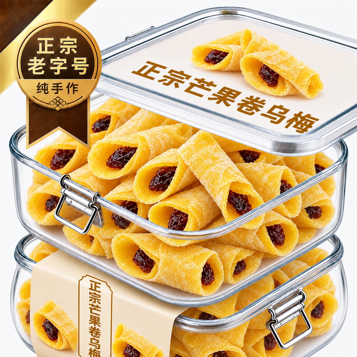 芒果卷乌梅厚切芒果干条抱芭乐柠檬西梅零脂旗舰店独立小包装零食
