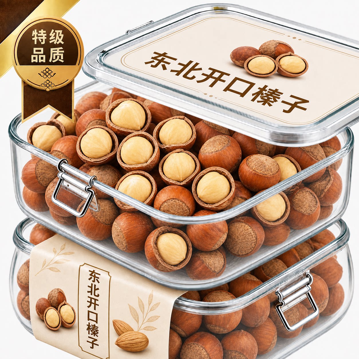 开口大榛子东北特产新货无添加新鲜原味生炒熟榛子仁孕妇零食坚果