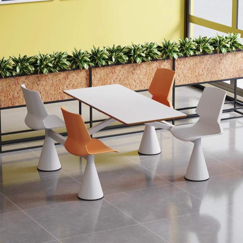 快餐桌椅学校食堂员工饭堂四人位连体餐桌高速服务区餐厅连体组合