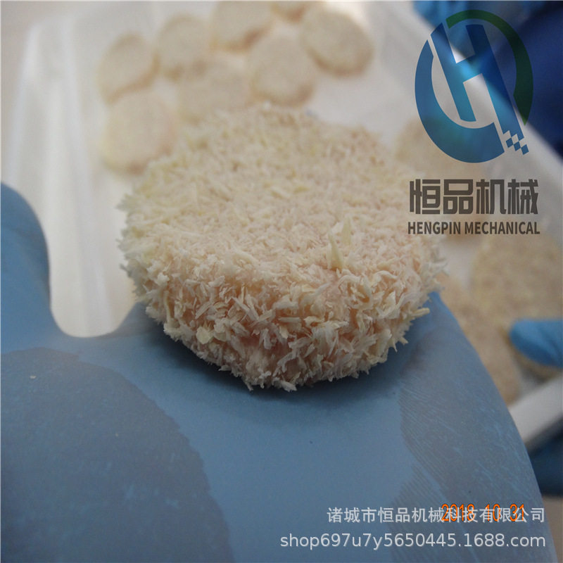 糍粑裹糠机油炸糕上糠设备 全自动裹面包糠的机器 糍粑上屑机