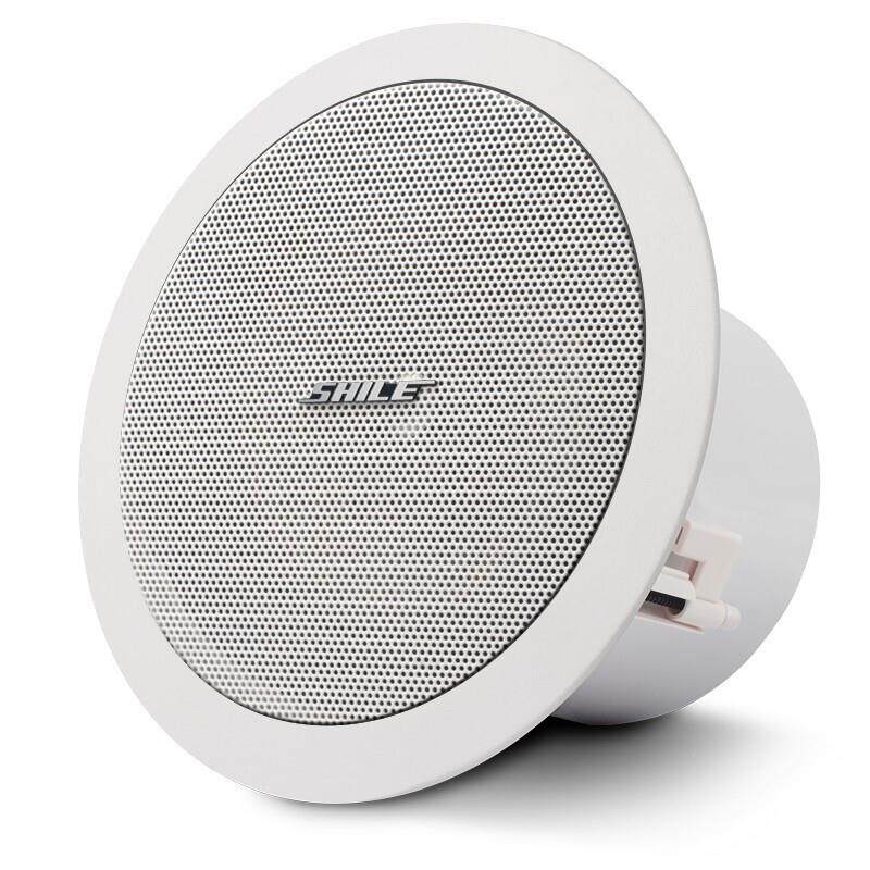 狮乐BX-308背景音乐天花音响系统吸顶音箱8英寸定阻式40W同轴喇叭