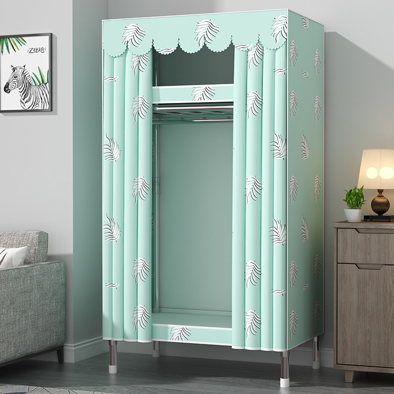简易衣柜家用卧室布艺组装布衣柜出租房用结实耐用全钢架加粗加厚