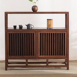 新中式 茶水柜实木边柜餐柜储物柜客厅玄关柜置物架备餐桌小