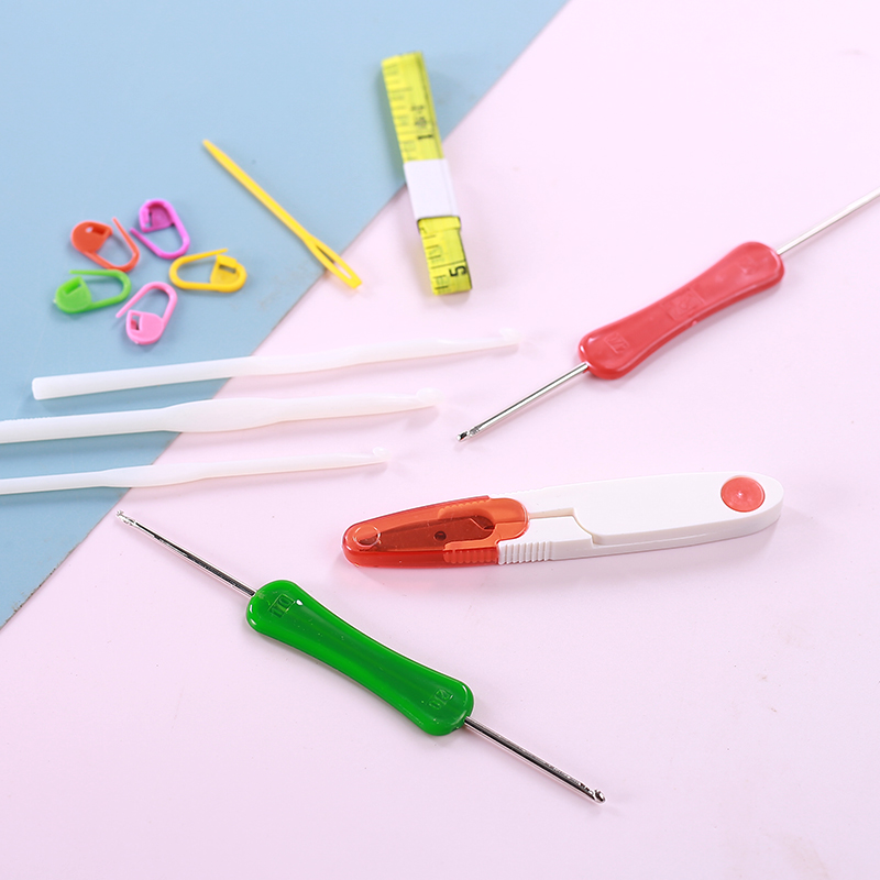 双头钩针毛线针毛衣针缝合针记号扣剪刀拖鞋帽子冰条线线编织工具