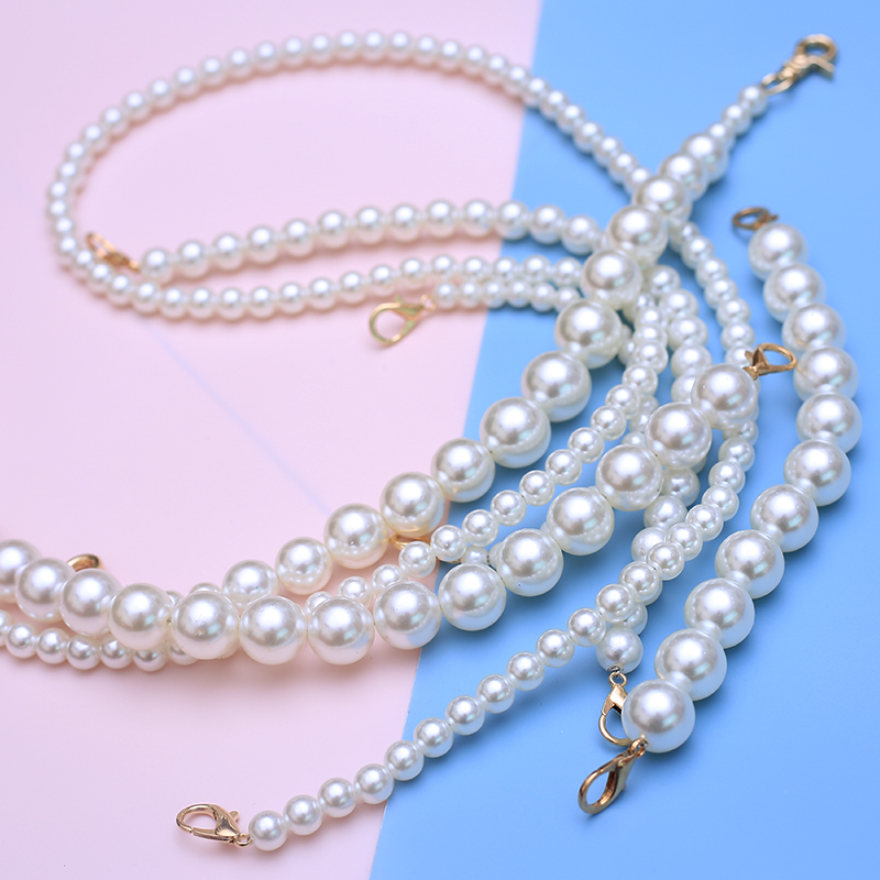 手工diy珍珠链条斜挎肩带手挽