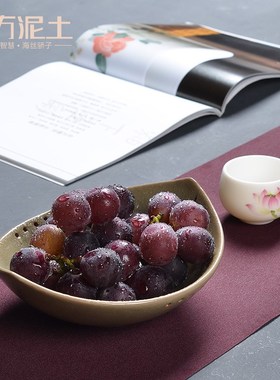 中式陶瓷水果盘果盆客厅家用茶几装饰门口鞋柜玄关钥匙收纳盘摆件