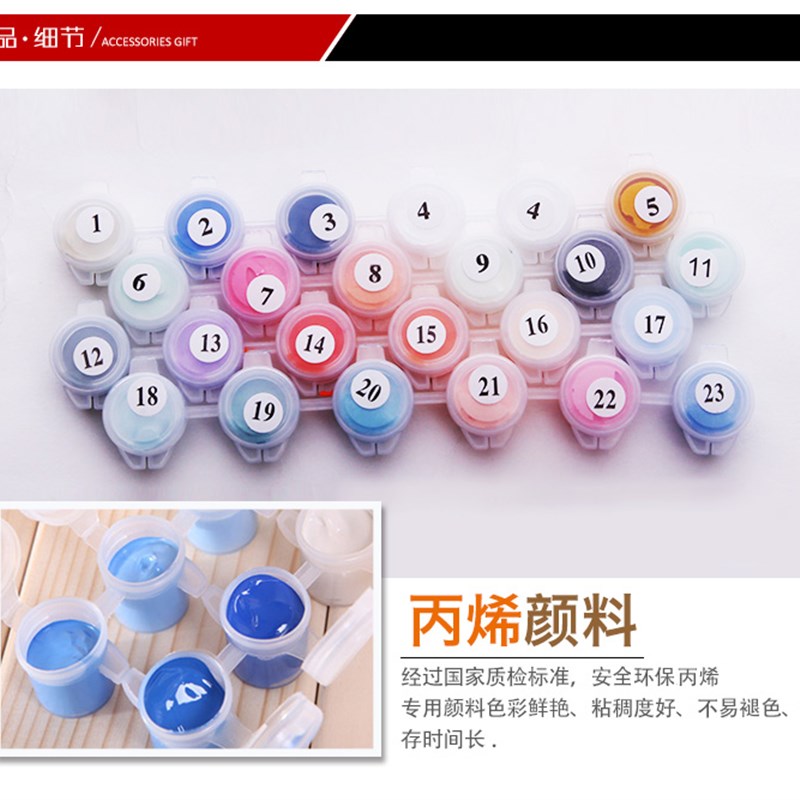 diy数字油画三拼三联中国风填色画 客厅玄关风景手绘装饰画九鱼图图片