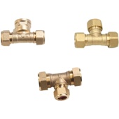 黄铜卡套三通4分内外丝异径接头紫铜管22mm等径三通铜接头配件