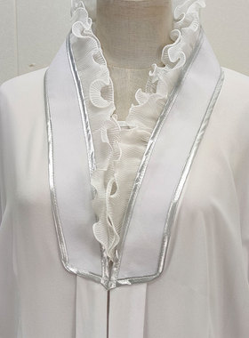 戏曲戏剧越剧新款素女荷花对领长袖款剧团学生团体舞蹈演出表演服