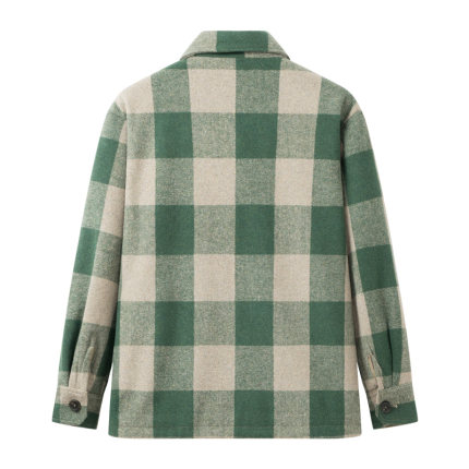 男装 冬季新款 廓形衬衫式茄克宽松休闲毛呢格子夹克外套 449618