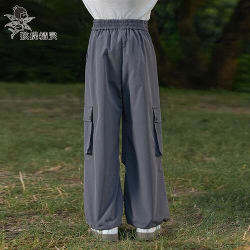 女童工装裤2025秋装新款洋气中大童阔腿裤伞兵裤长裤儿童休闲裤