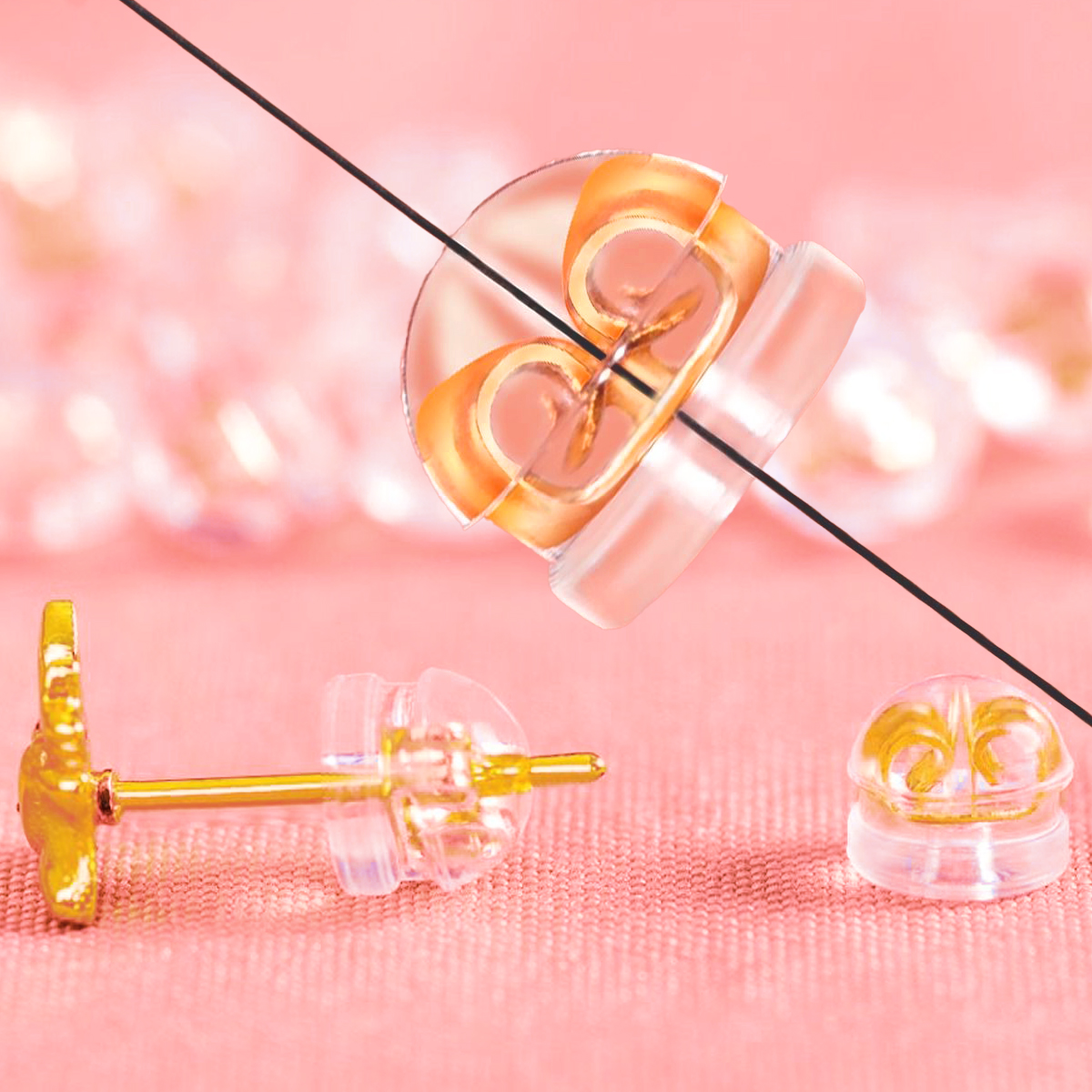 耳堵防掉耳钉堵耳环硅胶耳塞