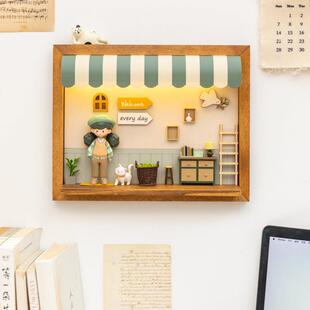 阿楹 艺术卧室床头墙壁灯免接线 线法式儿童房充电感应夜灯氛围挂