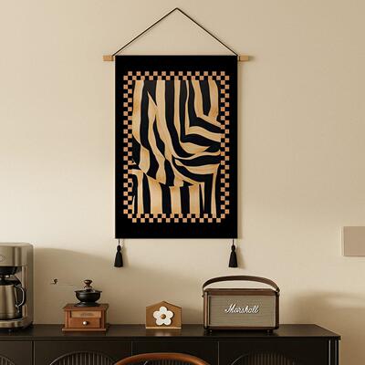 中古风法式沙发背景挂画餐厅客厅覆古挂布背景布挂毯床头画卧室画