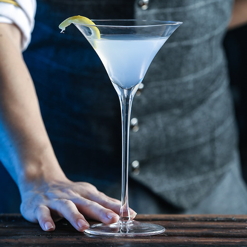 2019新款加厚喇叭马天尼杯 日式水晶三角马提尼杯 高脚杯鸡尾酒杯