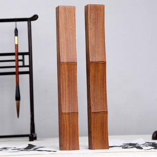 红木镇纸书镇实木镇尺木镇子文房四宝书法用品礼盒装双支装