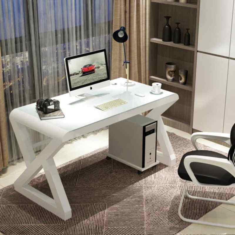 飘窗书桌卧室简约小玻璃桌户型新中式落地电竞桌个性床头单人休闲