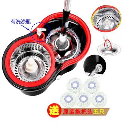 拖把旋转免手洗干湿两用自动甩水双驱动家用墩布桶拖把杆旋转通用