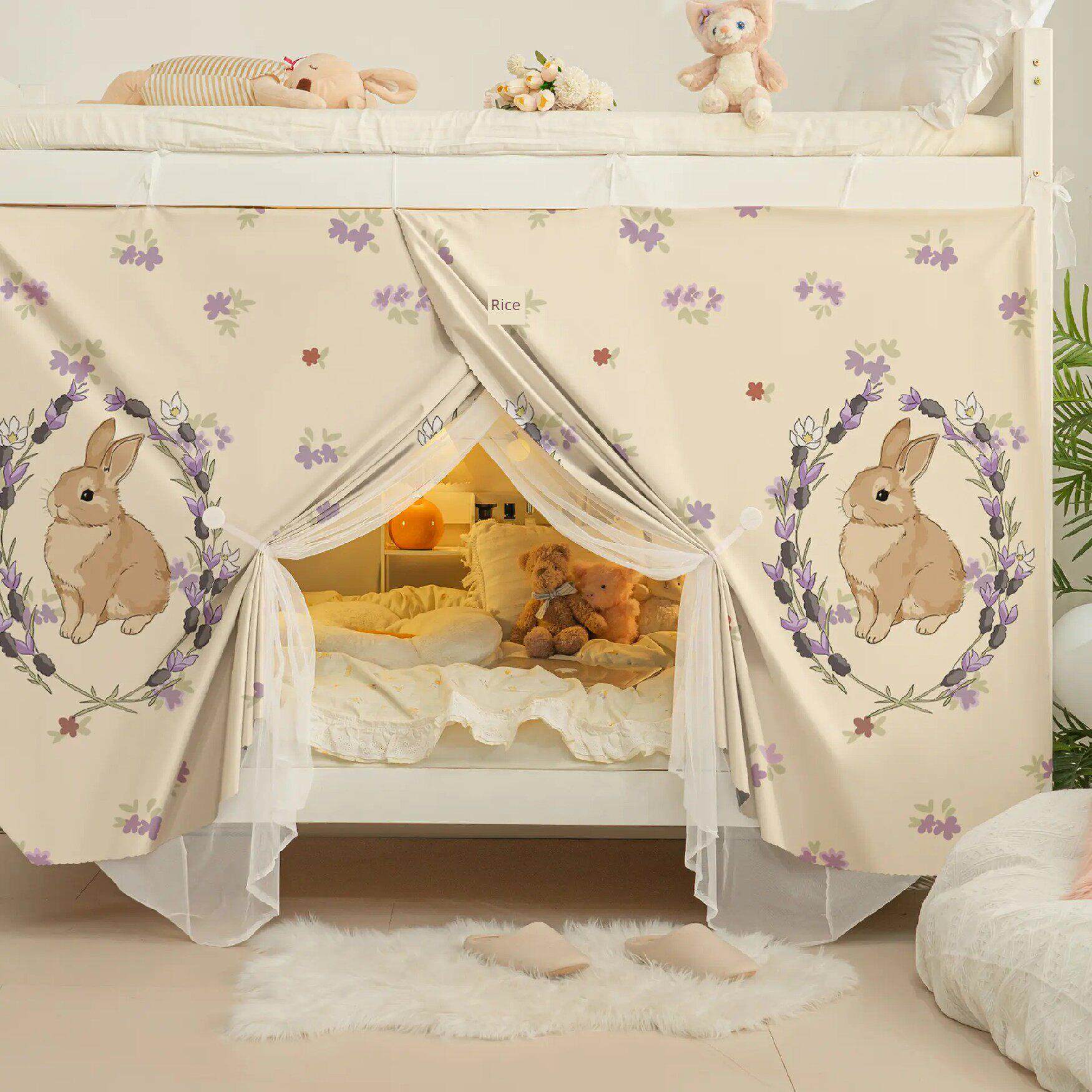 蚊帐学生宿舍单人床全罩式无托架遮光床帘一体下铺上铺