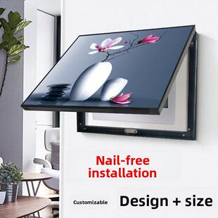 免打孔电表箱装饰画遮挡强电箱电闸箱子配电盒盖板的挂画定制照片