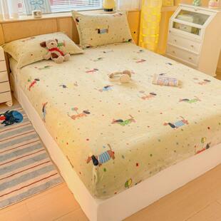 定做订制加厚牛奶绒床笠法莱绒宝宝毛绒珊瑚绒卡通儿童榻榻米宿舍