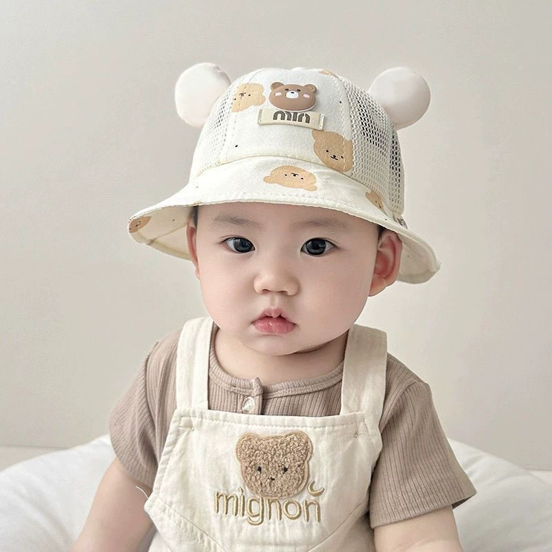 萌森鸭宝宝婴儿帽防晒渔夫帽纯棉