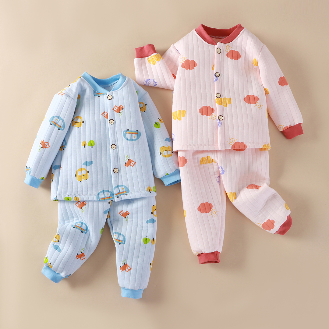 儿童秋冬三层夹棉保暖内衣套装