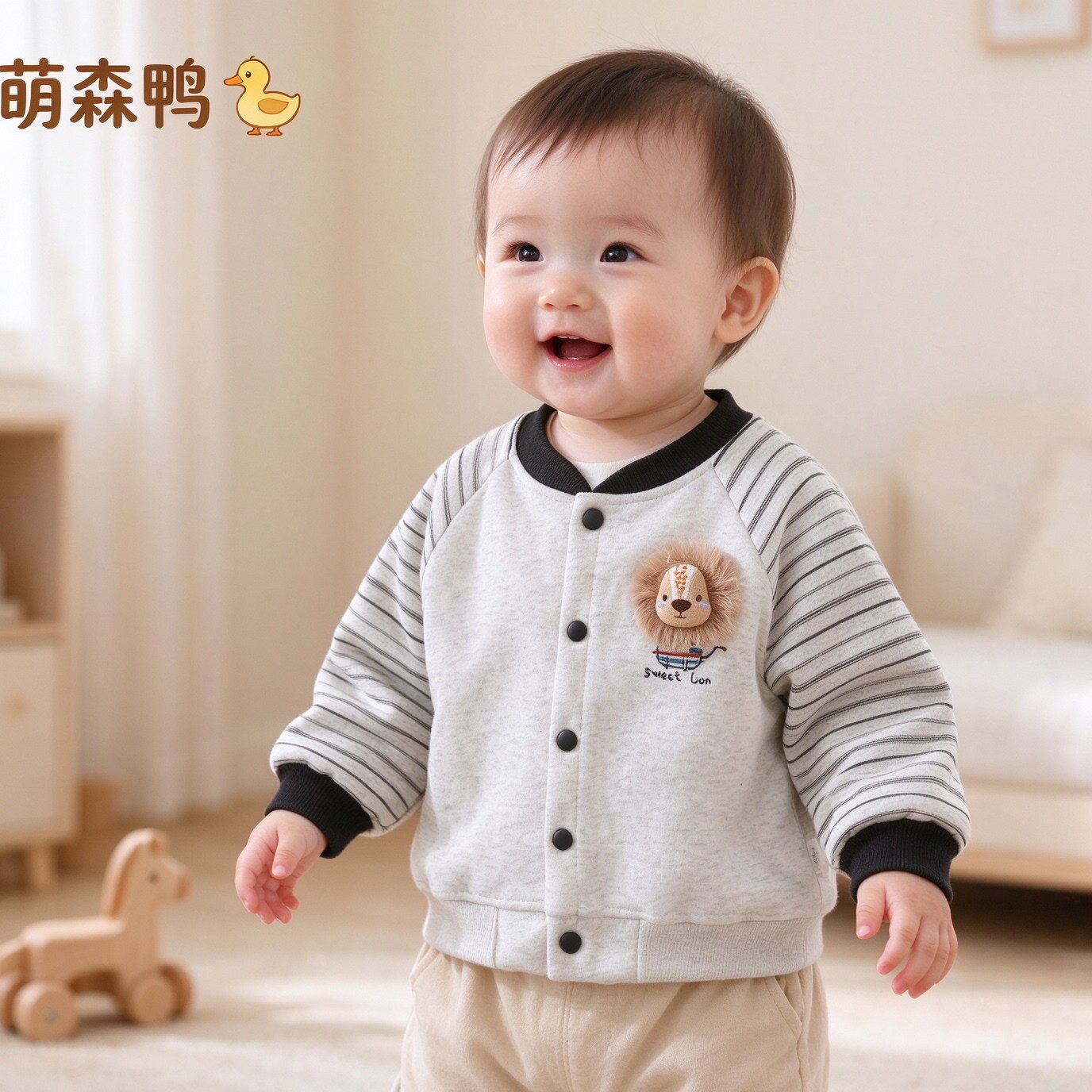可爱卡通小熊棒球服外套婴幼儿撞色拼接开衫夹克男女宝宝春秋