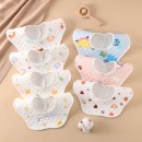 4条！萌森鸭防水口水巾防吐奶