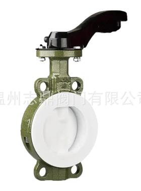 D71F46-16C-DN50-DN1000手动铸钢衬氟对夹蝶阀流道衬PTFE衬氟蝶阀