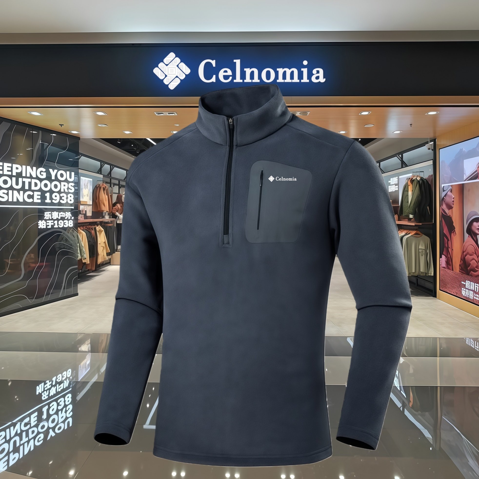 秋冬男士立领半拉链加绒加厚卫衣