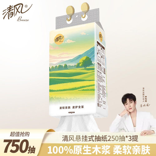 清风抽纸悬挂式纸巾纸面巾大挂抽