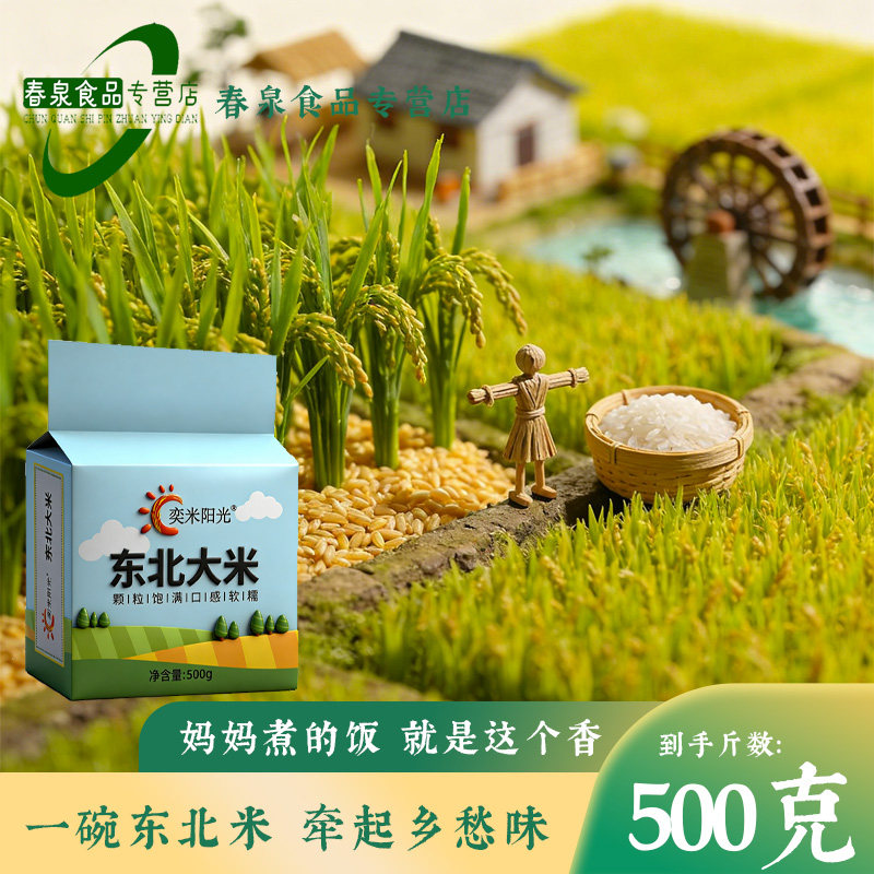 2025年新米东北大米真空包装1斤小袋大米颗粒饱满现磨现卖500g
