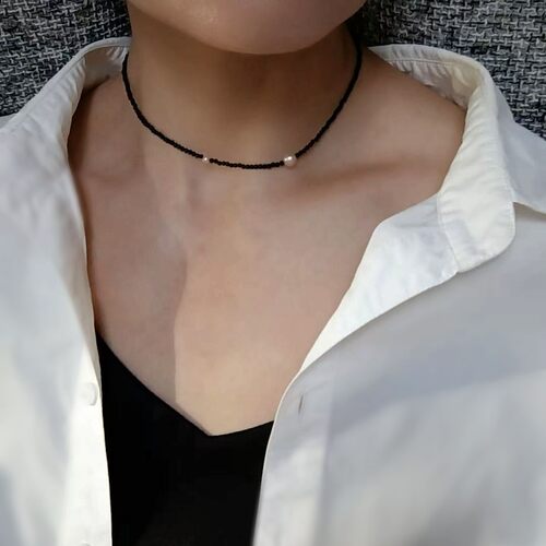 紫调  天然珍珠玛瑙chokert项链锁骨链轻奢叠戴百搭出彩925银扣