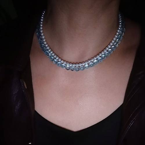 紫调PURPLETUNE天然高净度海蓝宝项链叠戴增强沟通与自信简约高级