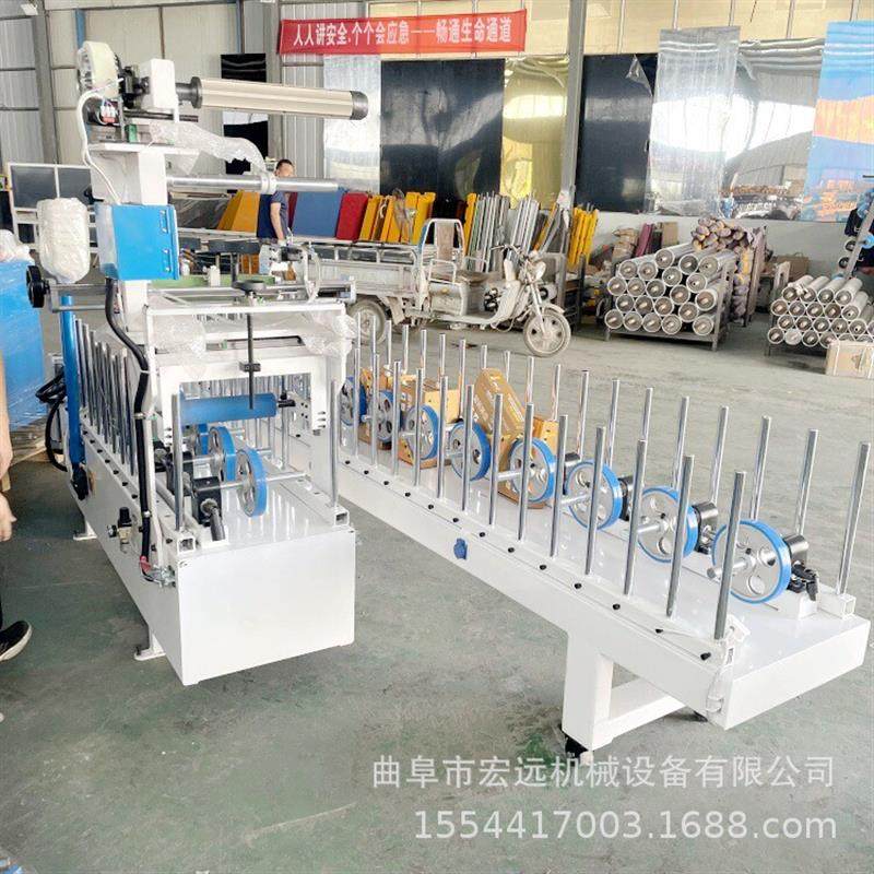 600型集成护墙板冷胶包覆机 快装PVC扣板木塑套线滚胶覆膜机