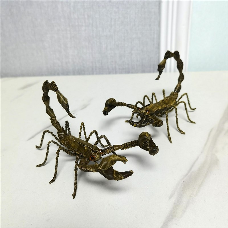 草编工艺品棕编蝎子工艺非遗手工特色创意蜘蛛家居桌面摆件礼品