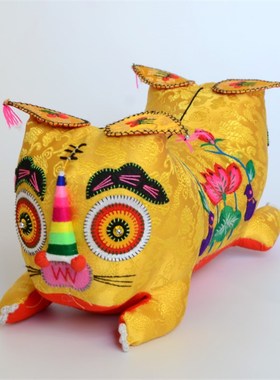 虎头枕头婴儿纯手工压惊老虎枕 新生婴儿宝宝满月小老虎 布艺老虎