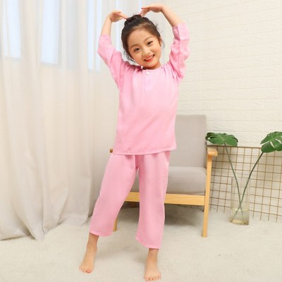 棉绸睡衣儿童男童女童女孩男孩恐龙春秋长袖宝宝小孩白雪公主薄款