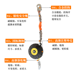 一马当先 轻便式织带防坠器户外轻质绝缘高空作业防坠落自控自锁